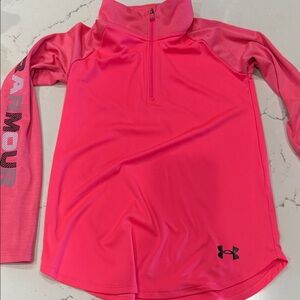 Under Armour girls 3/4 zip - Bright Pink